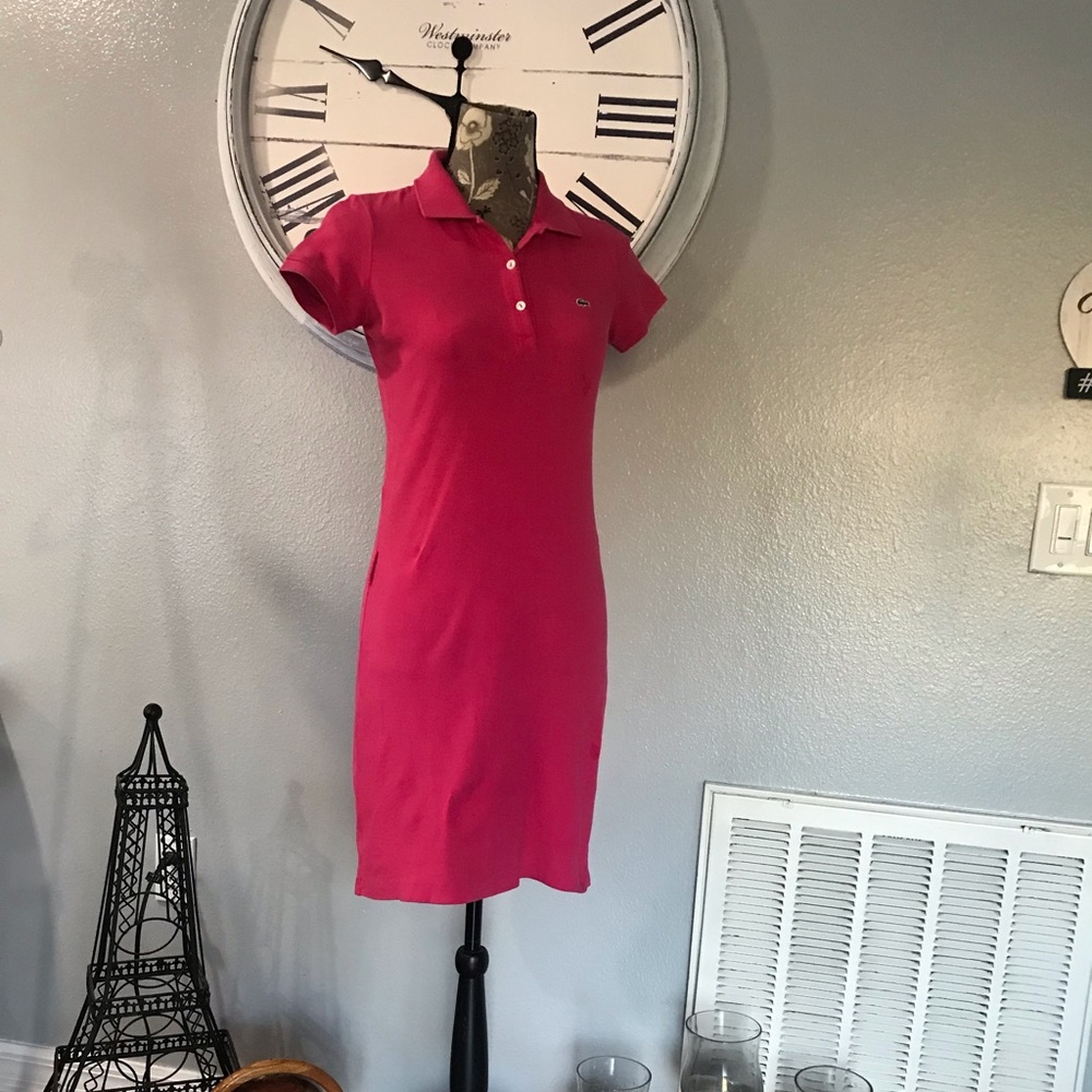 Lacoste hot pink dress